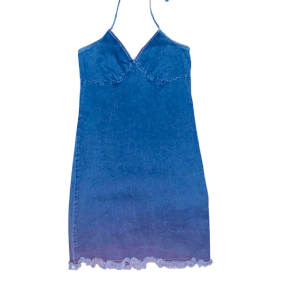 Vintage Halter Blue Jean Dress